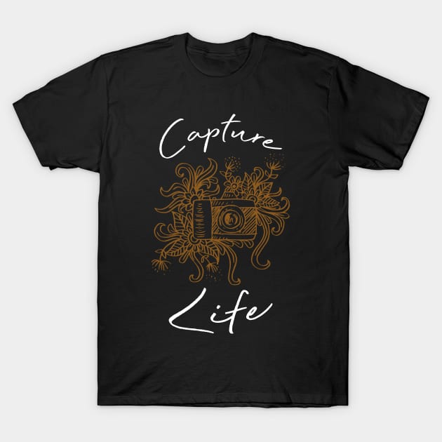 Capture life lettering with doodle camera. T-Shirt by Handini _Atmodiwiryo